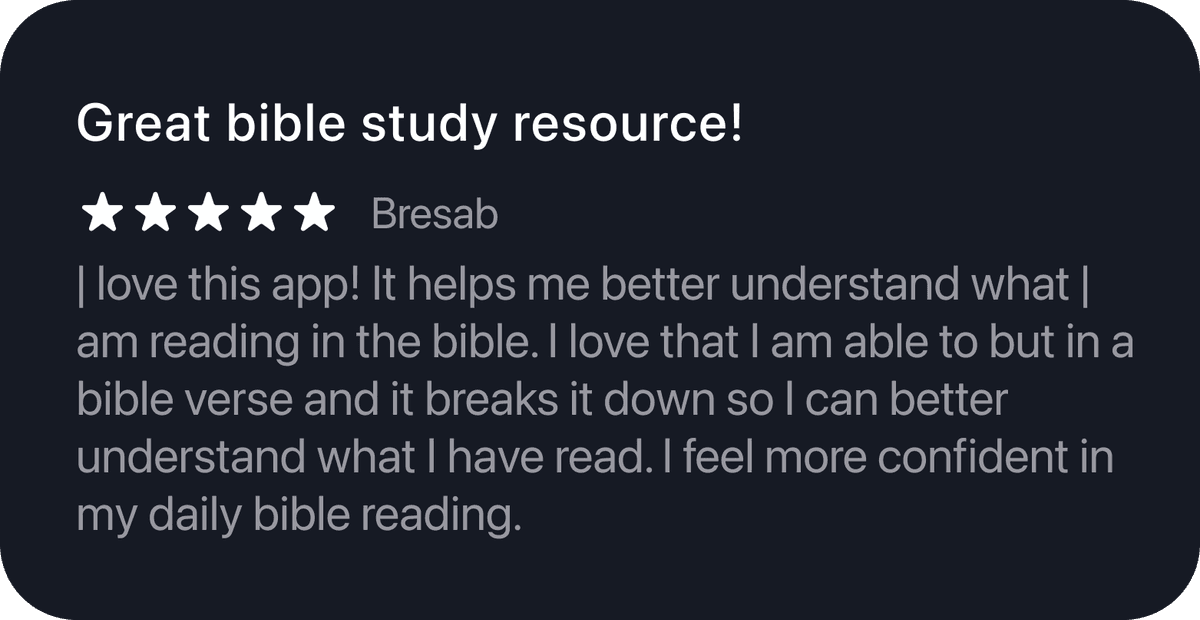 5-star review by Bresab: Great Bible study resource, helps understand what I am reading